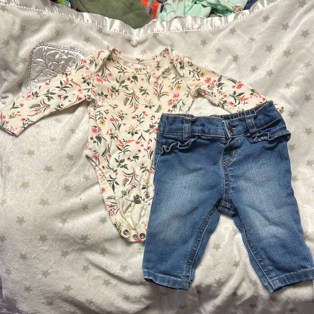 Old Navy/ Garanimals Floral and Denim Kids Matching Set